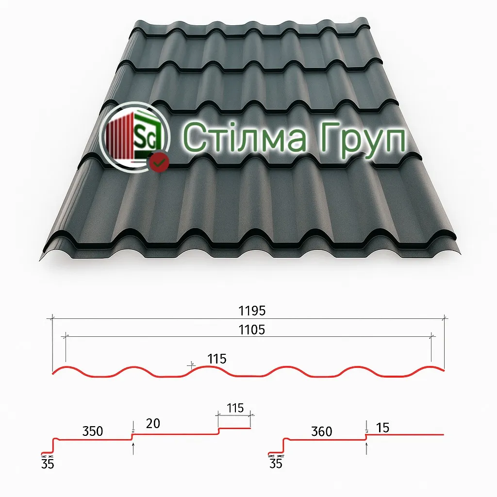 Металочерепиця Ретро Металочерепиця Ретро