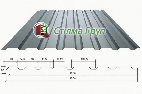 Металопрофіль ПК-20 для стін та покрівлі
