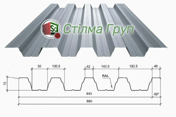 Кровельный металопрофиль ПК-75