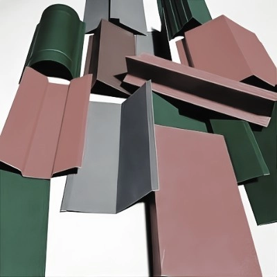 Доборные элементы, гибка из оцынкованных металлических листов с полимерным покрытием